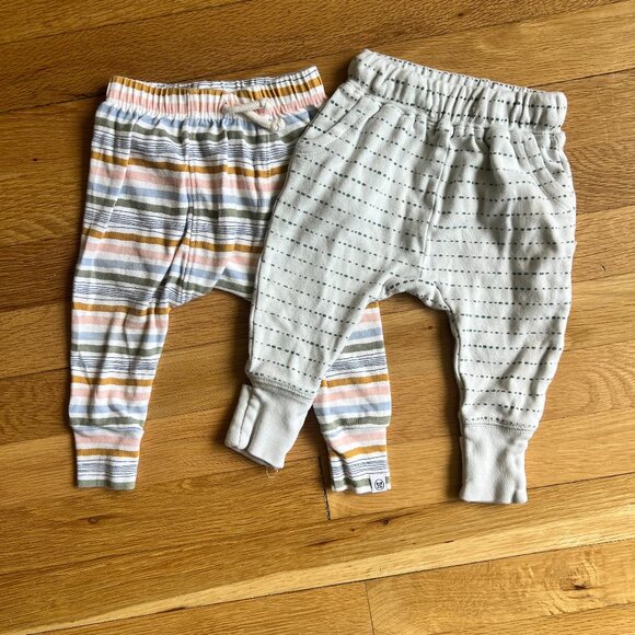 Honest Baby & Make Me Organics 2 Pairs Infant Toddler Joggers 3-6mo - Picture 1 of 3